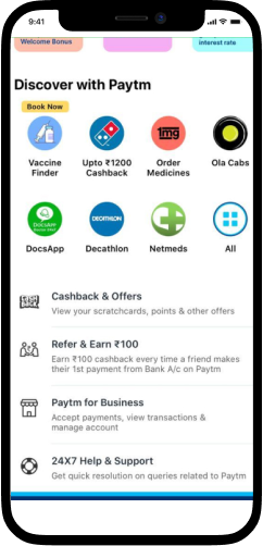 where is cashback offers section in paytm app