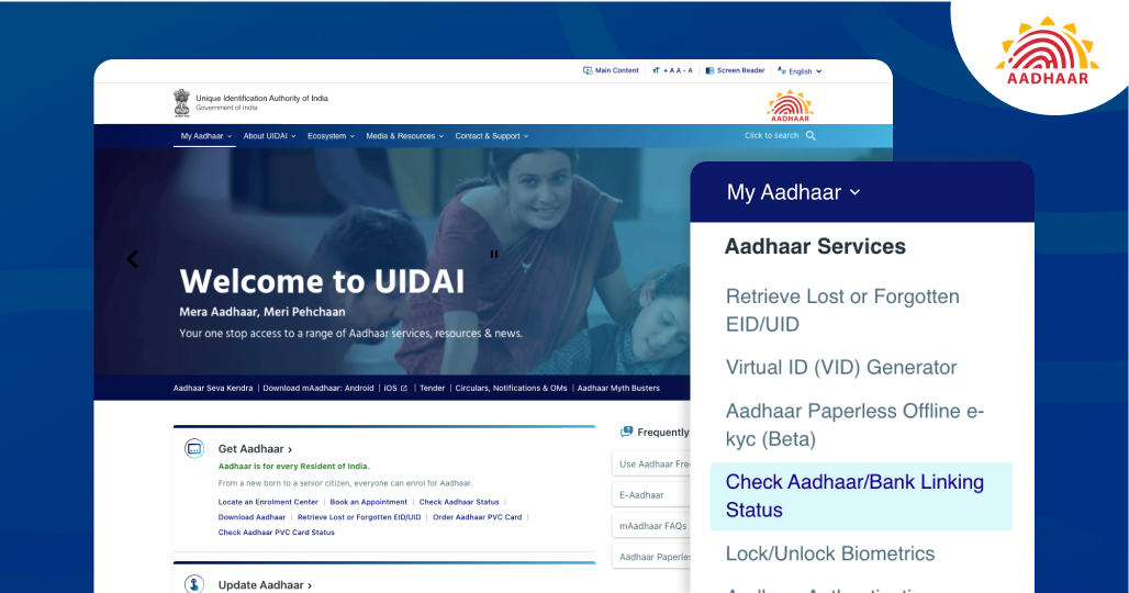 How to Check Aadhaar Linking Status with Bank Online?