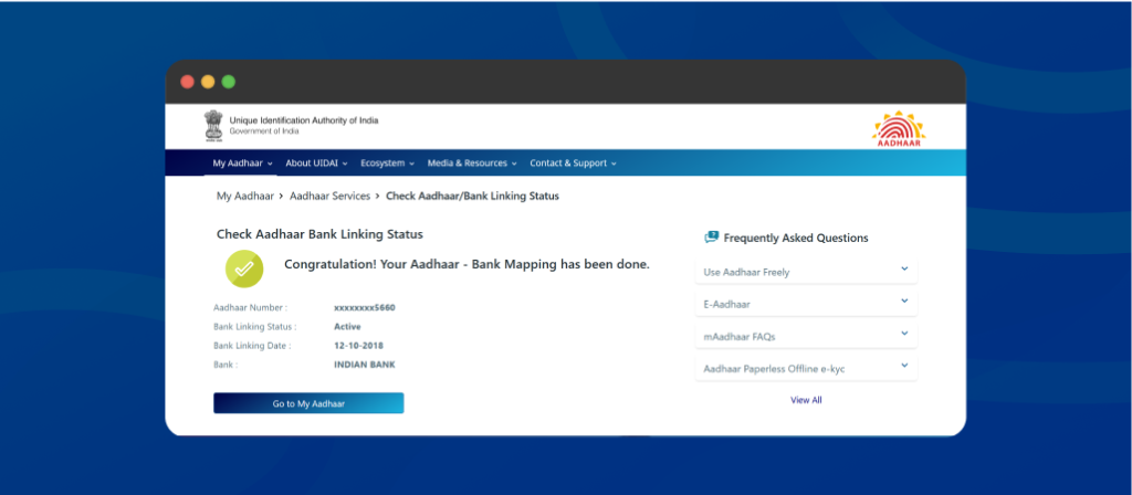 Check Aadhaar Linking Status With Bank Online And Offline