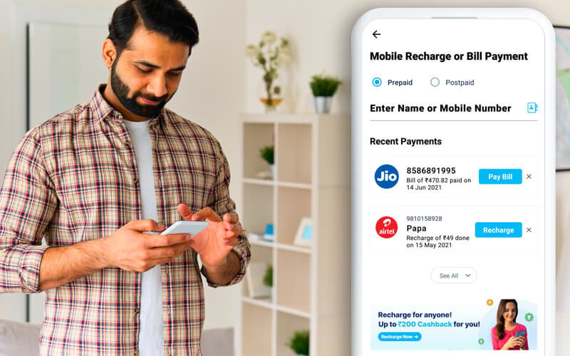 How to Recharge Mobile using  pay balance and get cashback