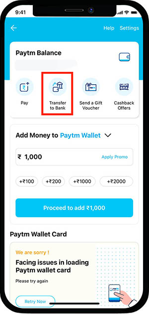 Transfer Money From Paytm Wallet To Bank Account