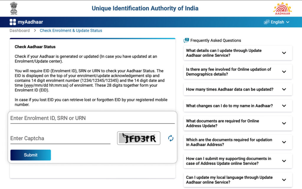 How to Check Aadhaar Card Status Online?