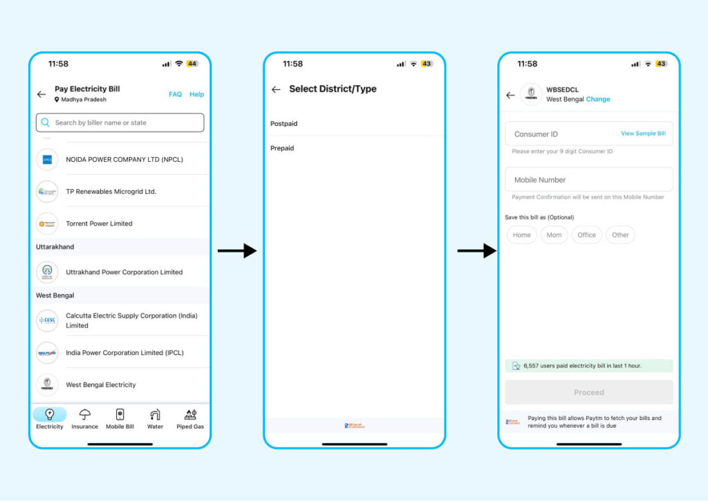 Guide to Pay WBSEDCL Bill on Paytm