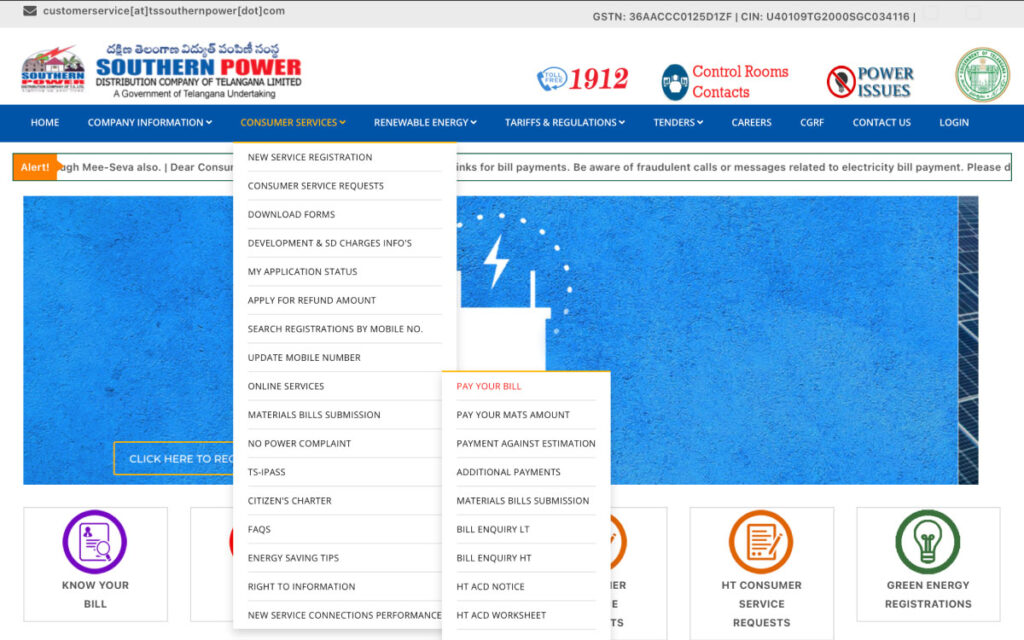 Telangana Electricity Bill Payment via Bill Desk