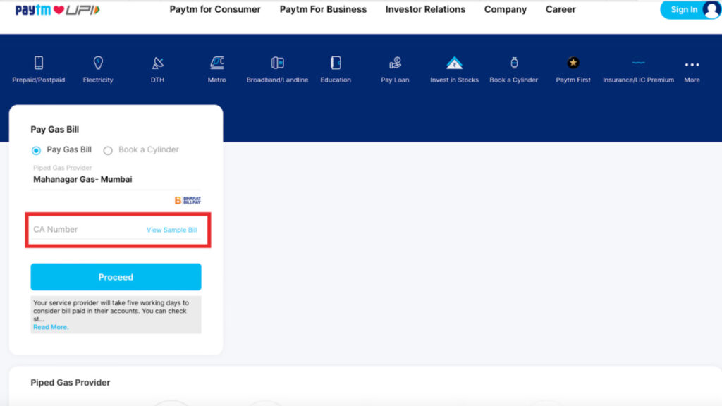 Steps to Pay Mahanagar Gas Bills Online