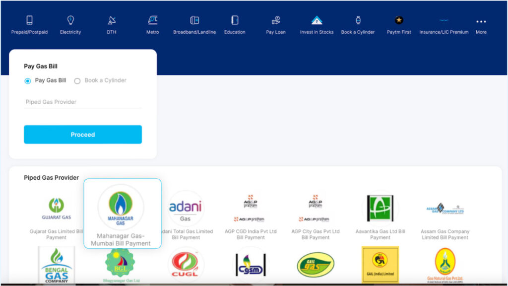 Steps to Pay Mahanagar Gas Bills Online